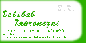 delibab kapronczai business card